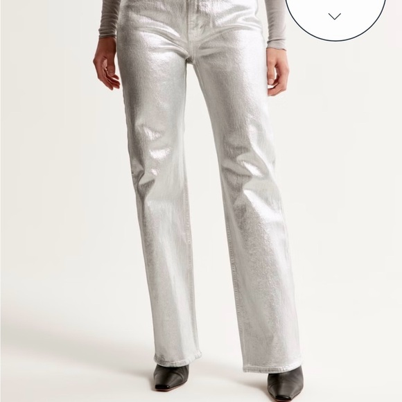 Abercrombie & Fitch Pants - Abercrombie & Fitch Silver 90's straight pants